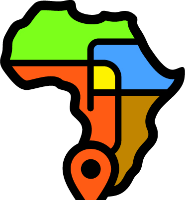 Logo Tribe — carte d'Afrique et point de géolocalisation